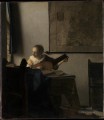 Frau mit einer Laute Barock Johannes Vermeer